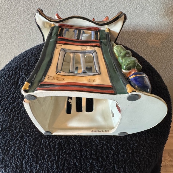 Vintage Blue Sky Clayworks The Happy Dragon Restaurant Tea Light Ceramic House - Picture 8 of 11